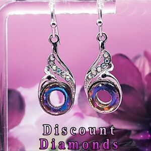 Mystic Rainbow Topaz French Hook Drop Earrings on 925 Silver